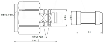 img：Straight male for 034 Cable