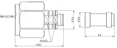 img：Straight male for 034 Cable