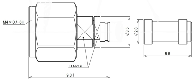 img：Straight male for 047 Cable