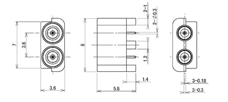 img：2port Edge Mount male 3.6mm Pitch